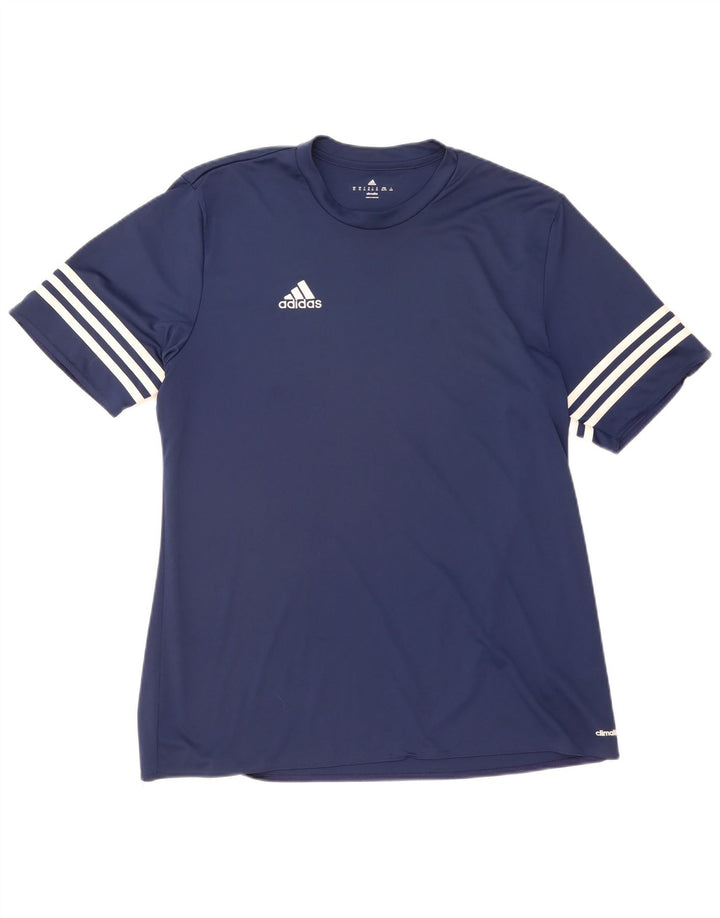 Adidas Mens Climalite T-Shirt Top XL Navy Blue Polyester