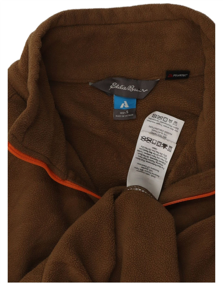 Eddie Bauer Mens Polartec Zip Neck Fleece Jumper Small Beige Polyester