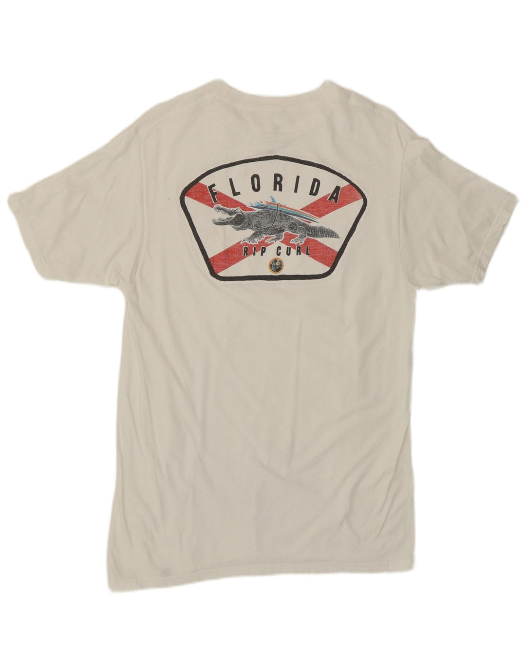 Rip Curl Mens Standard Fit Graphic T-Shirt Top Medium White Cotton