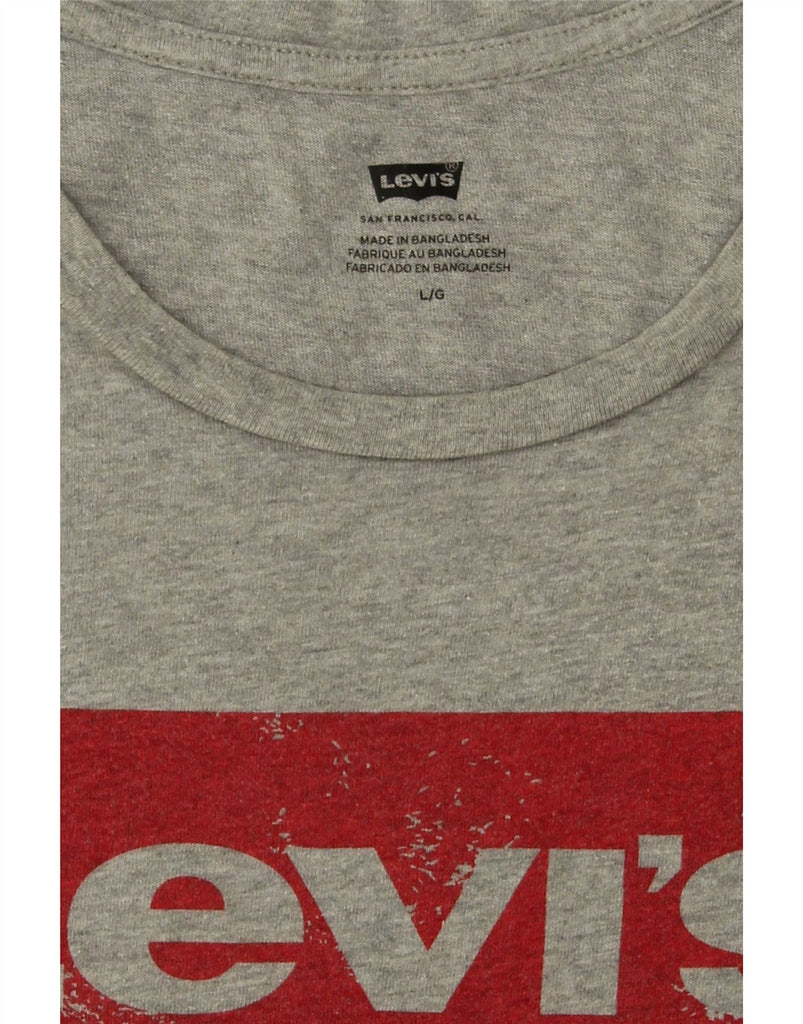 LEVI'S Mens Graphic T-Shirt Top Large Grey Cotton Vintage Levi's and Second-Hand Levi's from Messina Hembry 