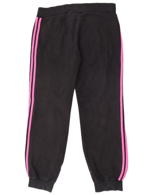 Adidas Womens Tracksuit Trousers Joggers UK 12 Medium Black Cotton