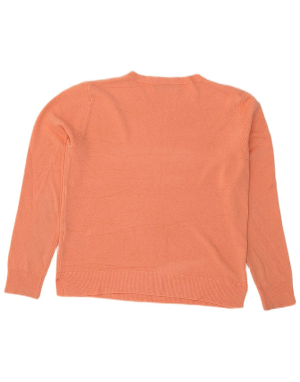 Marks & Spencer Womens Boat Neck Jumper Sweater UK 10 Small Orange Acrylic
