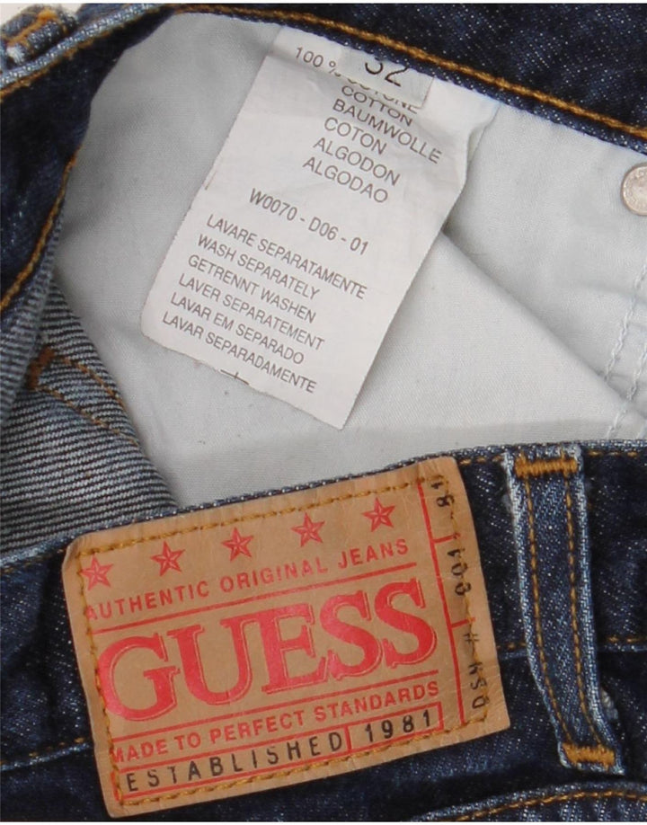 Guess Mens Straight Jeans W32 L32 Navy Blue Cotton