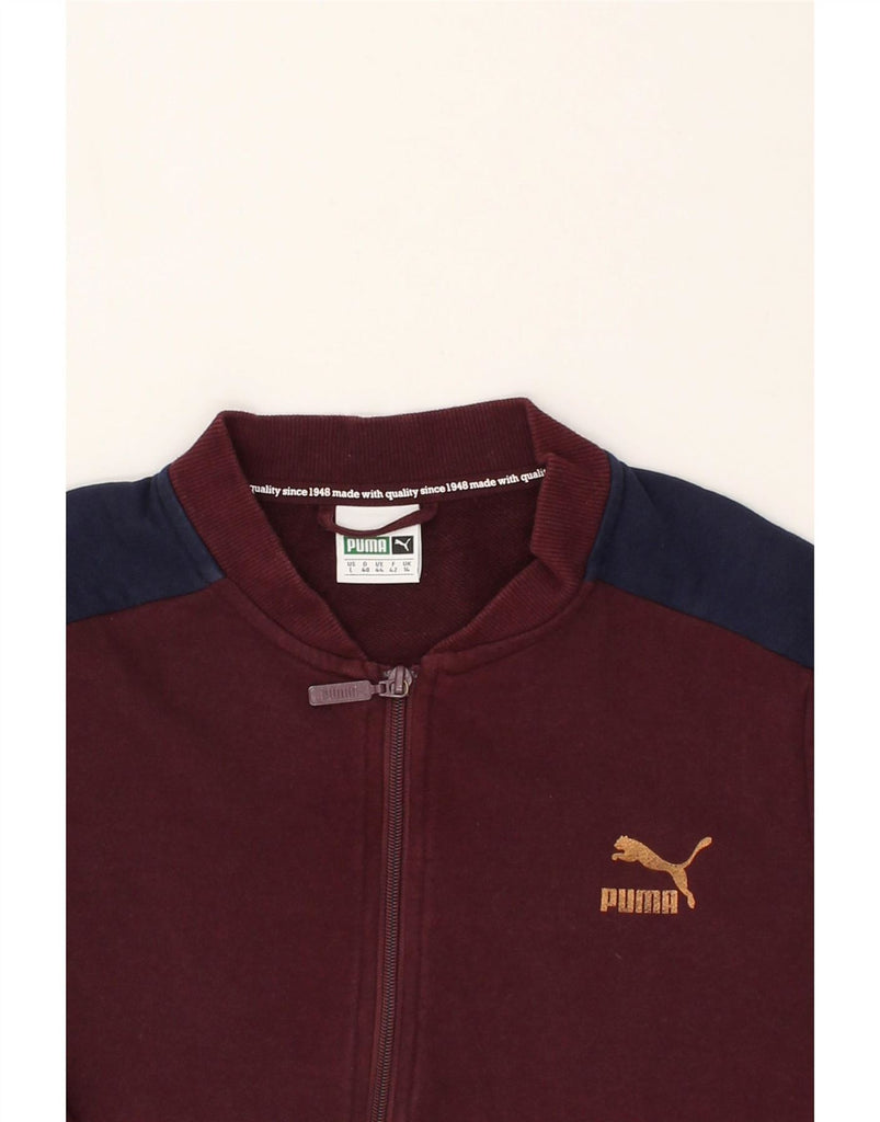 PUMA Mens Tracksuit Top Jacket UK 14 Medium  Maroon Colourblock Cotton Vintage Puma and Second-Hand Puma from Messina Hembry 