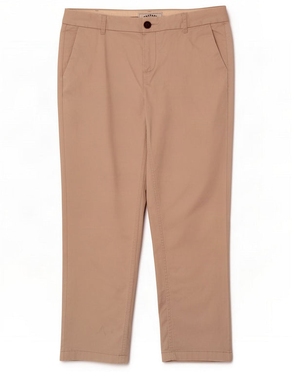 Fat Face Womens Crop Chino Trousers UK 12 Medium W30 L25 Beige Cotton