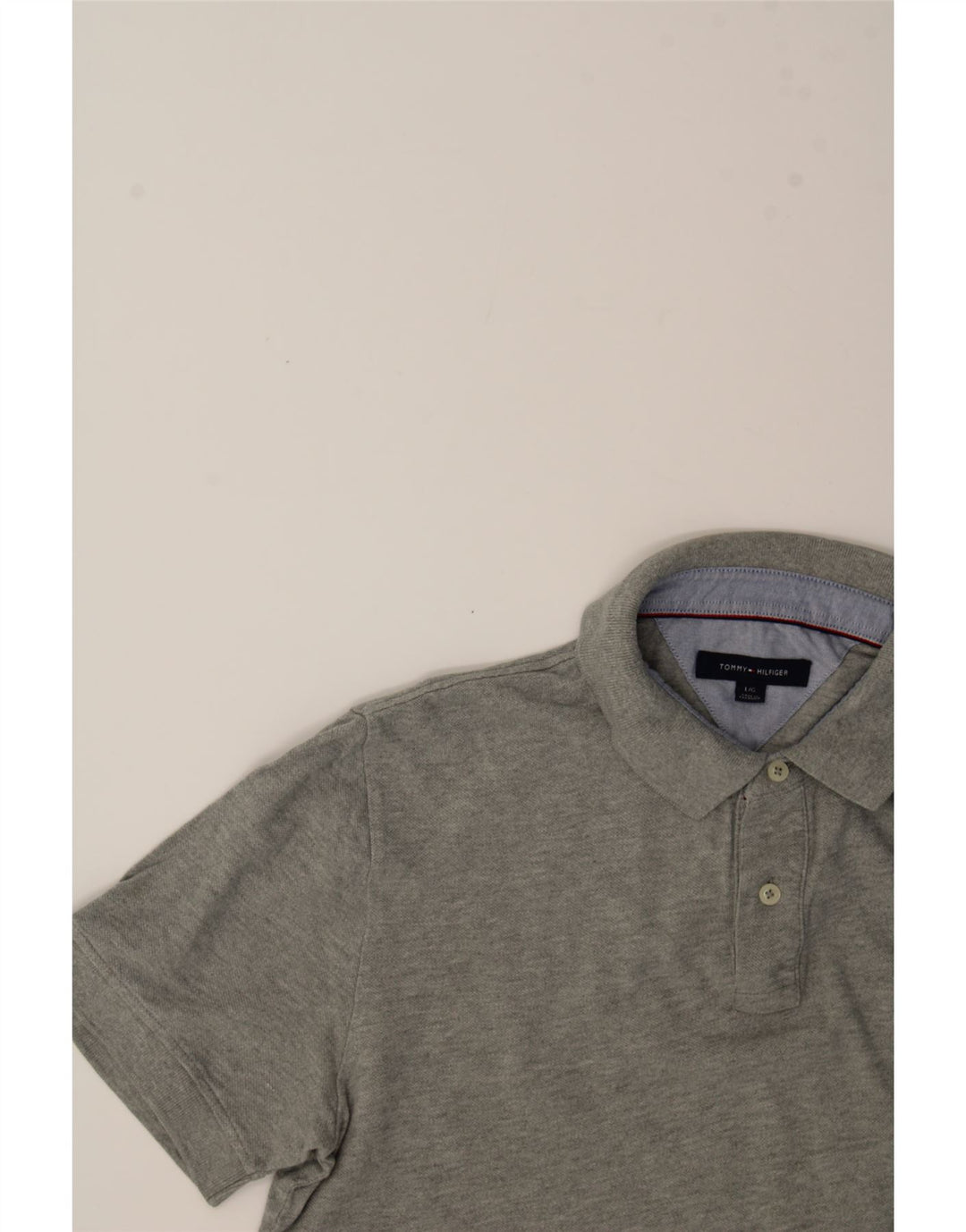 TOMMY HILFIGER Mens Polo Shirt Large Grey Cotton Vintage Tommy Hilfiger and Second-Hand Tommy Hilfiger from Messina Hembry 
