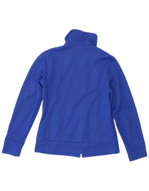 Adidas Womens Tracksuit Top Jacket UK 12 Medium Blue Cotton