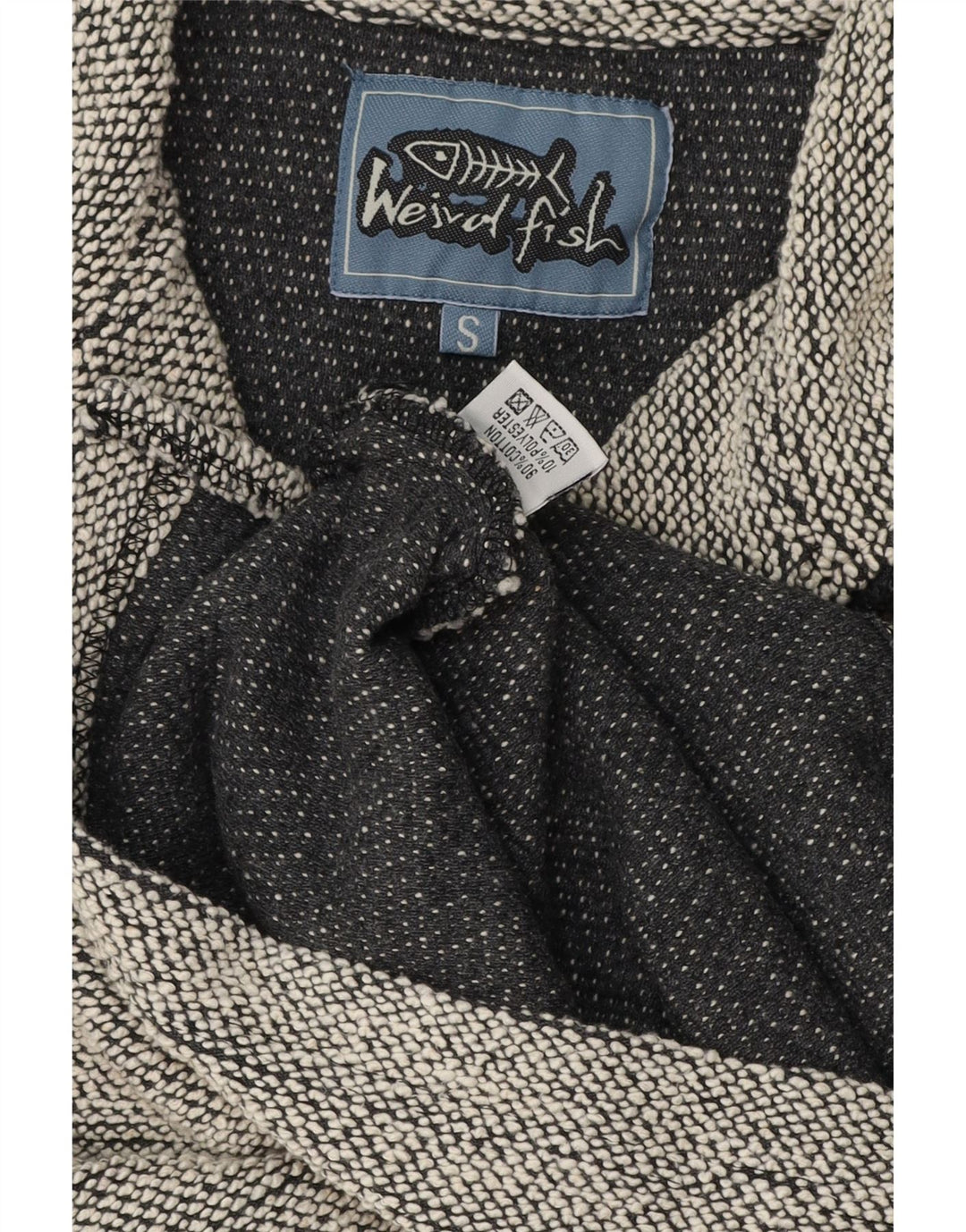 Weird Fish Mens Zip Neck Sweatshirt Jumper Small Grey Cotton