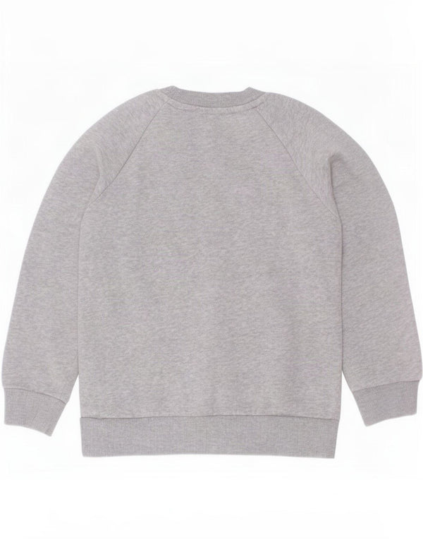 Adidas Boys Graphic Sweatshirt Jumper 4-5 Years Grey Flecked Cotton