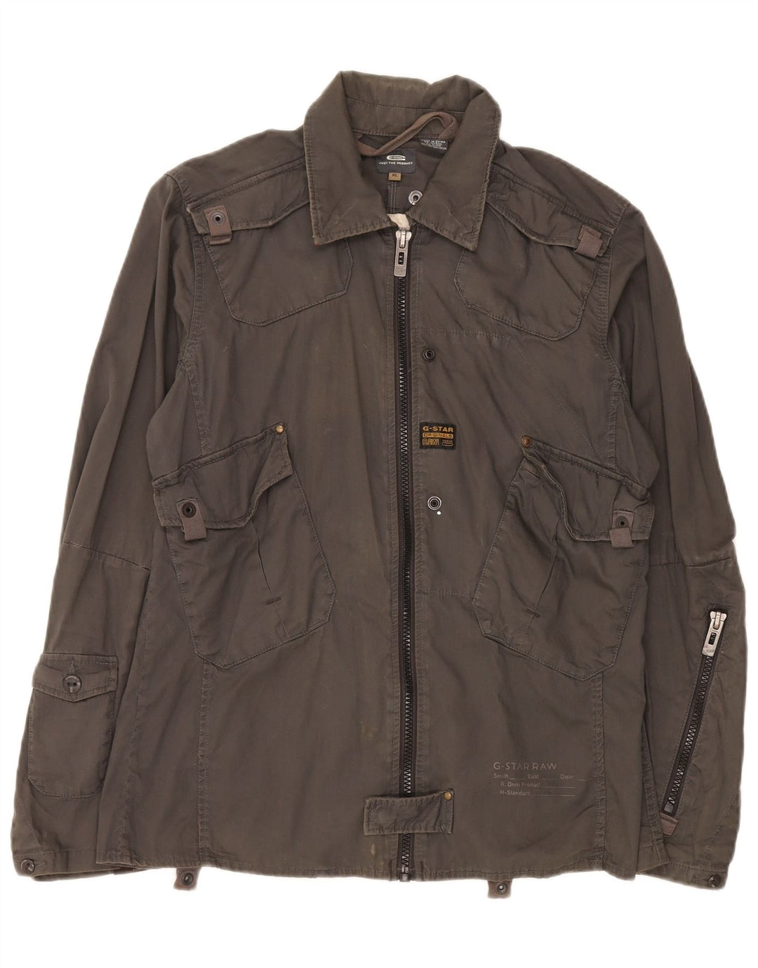 G-Star Mens Utility Jacket UK 42 XL Khaki Cotton