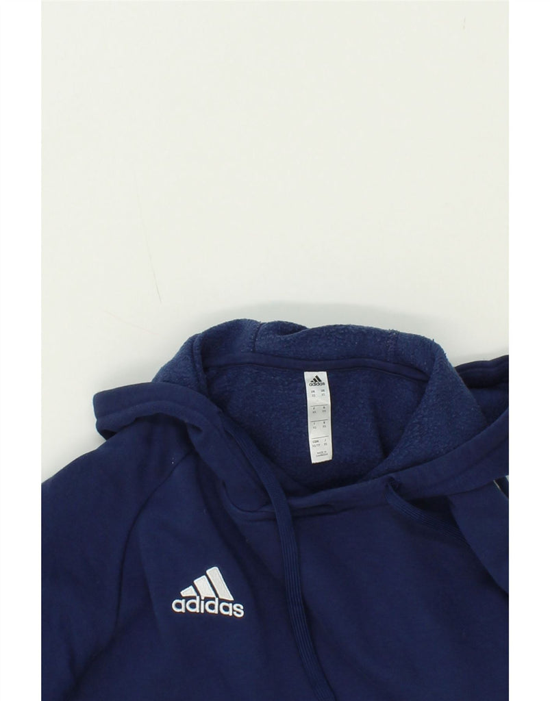 ADIDAS Mens Hoodie Jumper XS Navy Blue Cotton Vintage Adidas and Second-Hand Adidas from Messina Hembry 