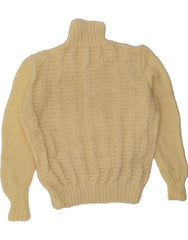 VINTAGE Womens Turtle Neck Jumper Sweater UK 22 3XL Yellow