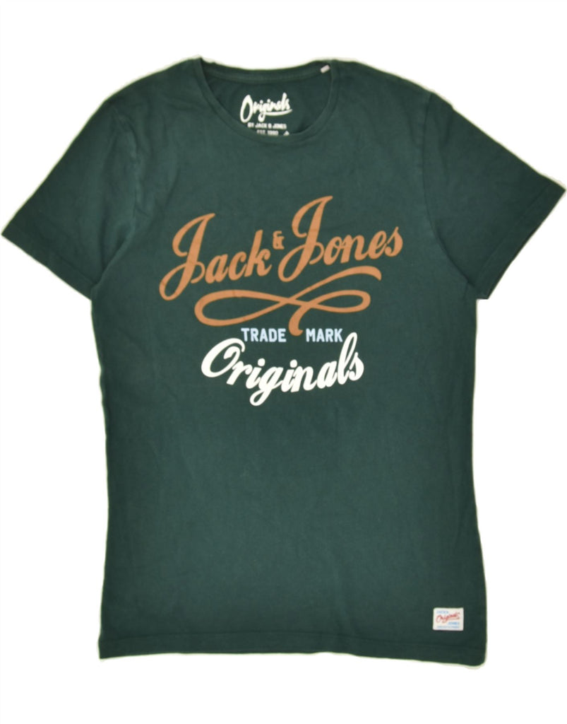 JACK & JONES Mens Graphic T-Shirt Top Medium Green | Vintage Jack & Jones | Thrift | Second-Hand Jack & Jones | Used Clothing | Messina Hembry 