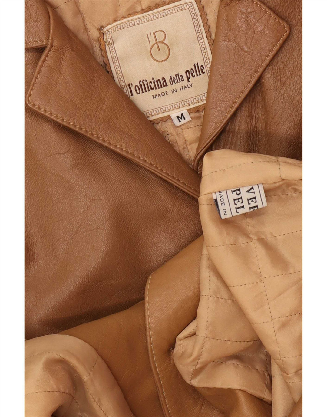 Vintage Womens Leather Coat UK 12 Medium Brown Classic