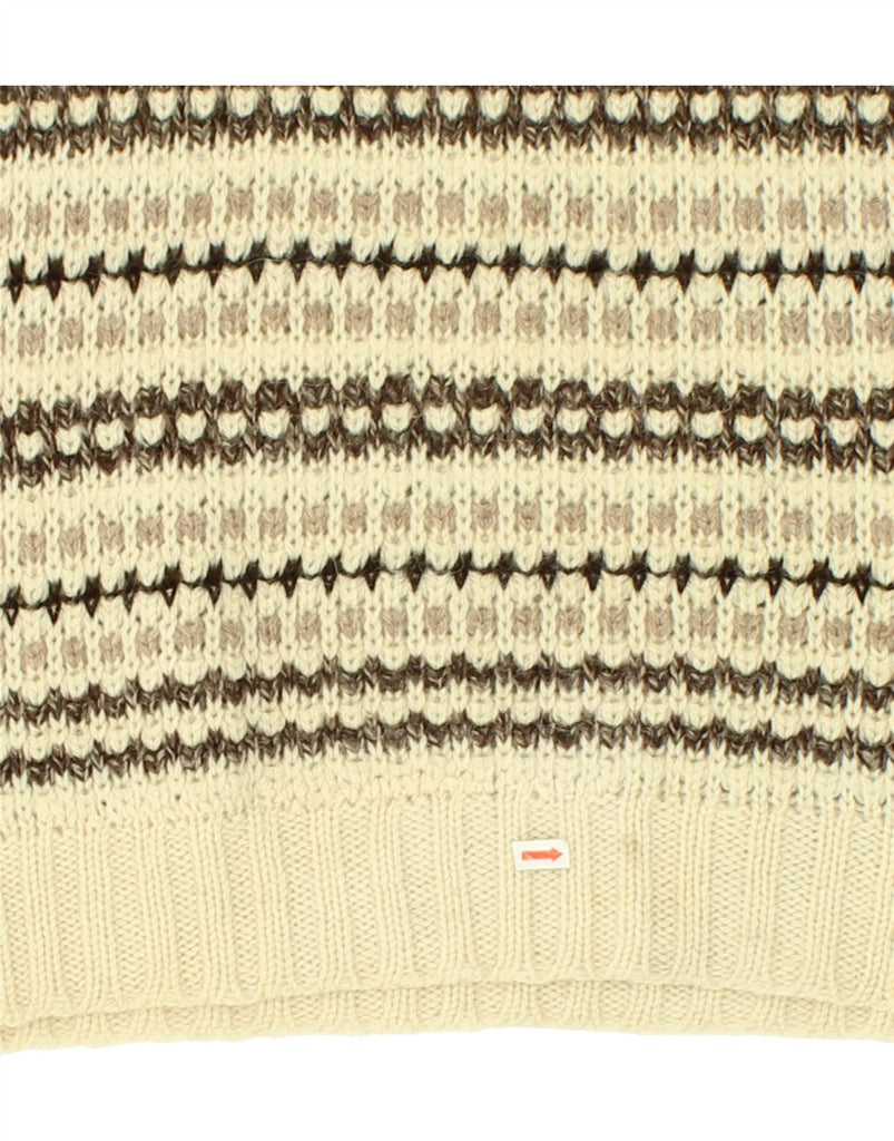 VINTAGE Womens Crew Neck Jumper Sweater UK 16 Large Beige Fair Isle Wool Vintage Vintage and Second-Hand Vintage from Messina Hembry 