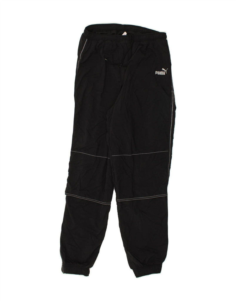 PUMA Mens Graphic Tracksuit Trousers Joggers Medium Black Polyester | Vintage Puma | Thrift | Second-Hand Puma | Used Clothing | Messina Hembry 