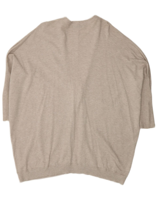 Zara Womens Oversized Longline Cardigan Sweater UK 14 Medium Beige