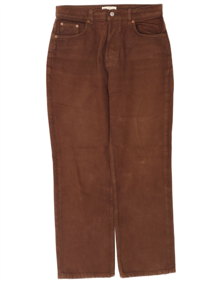 Zara Womens High Rise Straight Jeans EU 40 Medium W30 L28 Brown