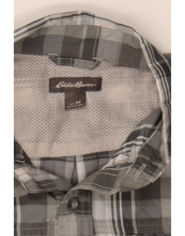 EDDIE BAUER Mens Shirt Medium Grey Check Polyester Vintage Eddie Bauer and Second-Hand Eddie Bauer from Messina Hembry 