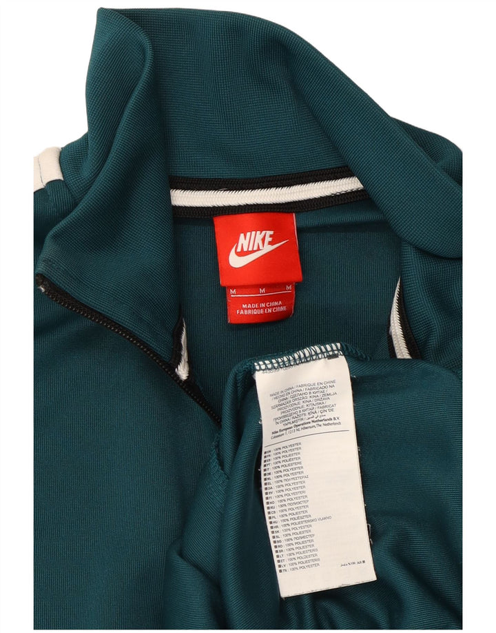 Nike Mens Tracksuit Top Jacket Medium Green Colourblock Polyester