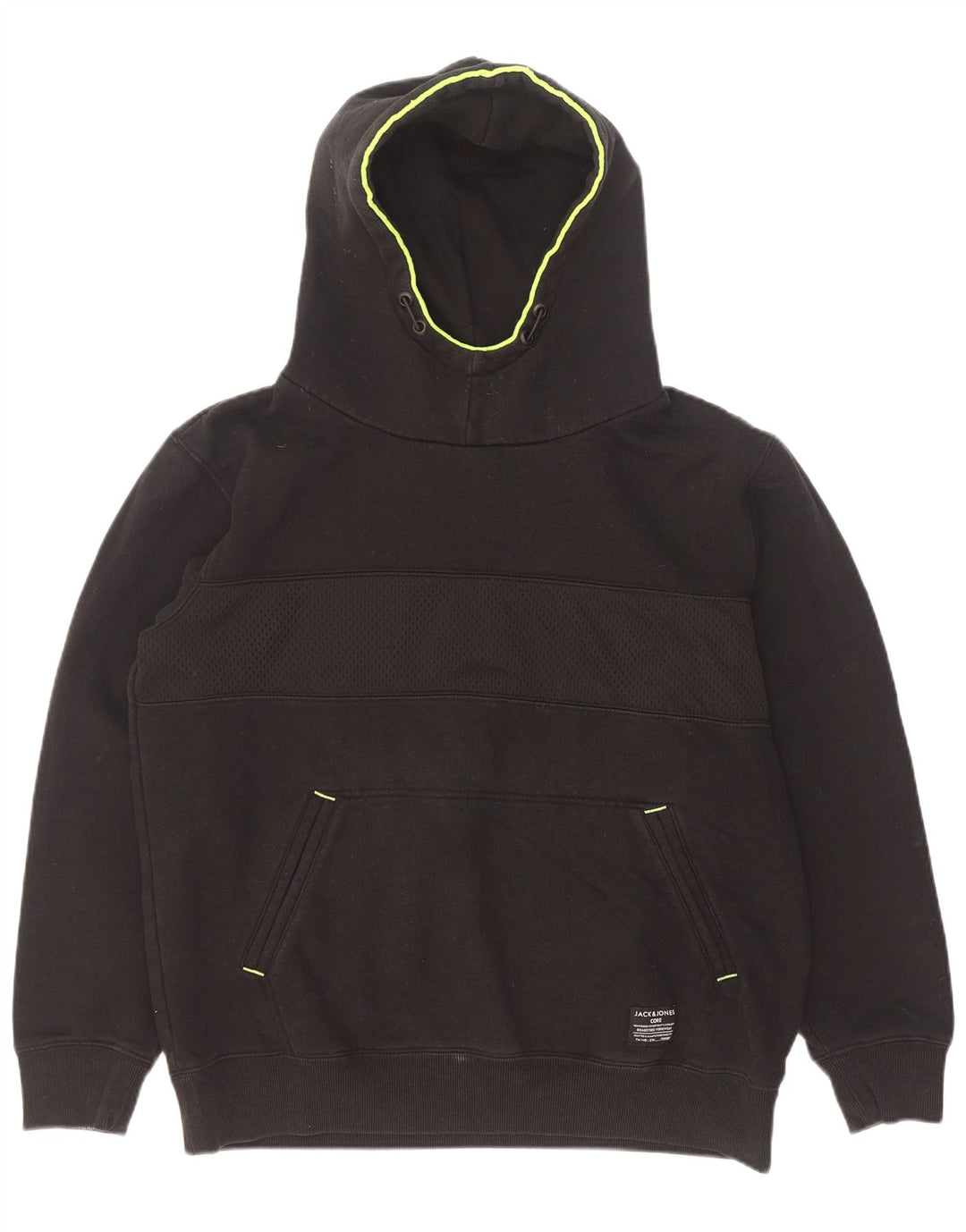 Jack & Jones Mens Hoodie Jumper XL Black Polyester