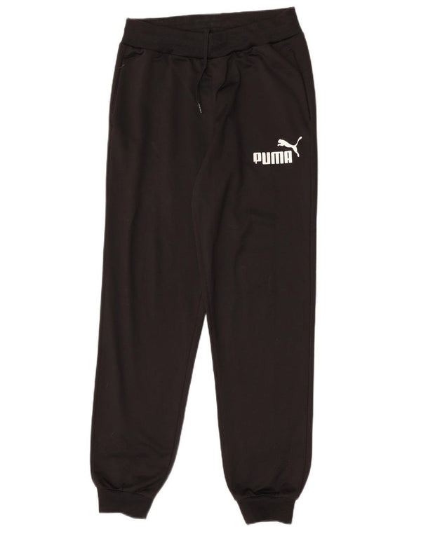PUMA Boys Graphic Tracksuit Trousers Joggers 15-16 Years  Black Polyester