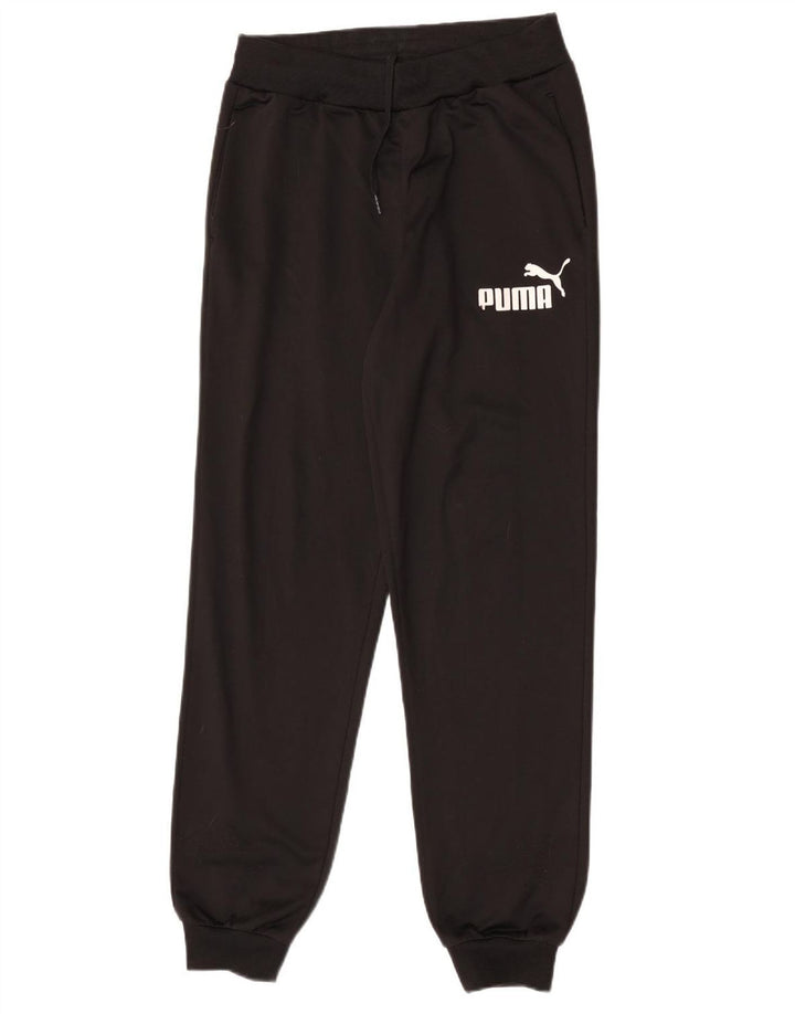PUMA Boys Graphic Tracksuit Trousers Joggers 15-16 Years  Black Polyester