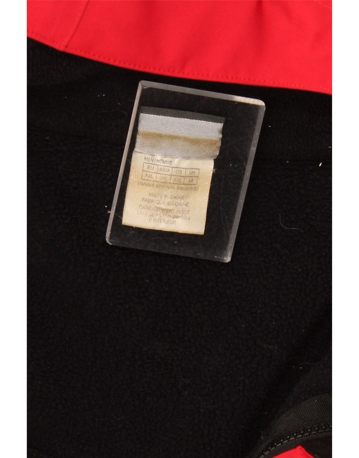 JACK WOLFSKIN Mens Hooded Windbreaker Jacket UK 48 4XL Red Colourblock