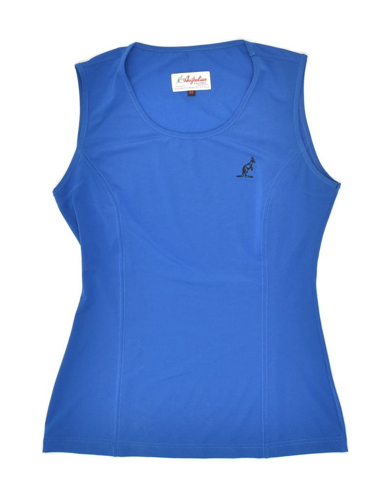 AUSTRALIAN L'ALPINA Womens Vest Top IT 44 Medium Blue Polyester | Vintage AUSTRALIAN L'ALPINA | Thrift | Second-Hand AUSTRALIAN L'ALPINA | Used Clothing | Messina Hembry 
