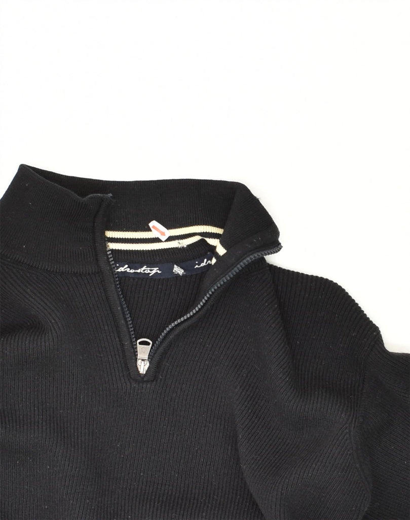 MARINA YACHTING Mens Zip Neck Jumper Sweater Medium Black New Wool | Vintage Marina Yachting | Thrift | Second-Hand Marina Yachting | Used Clothing | Messina Hembry 