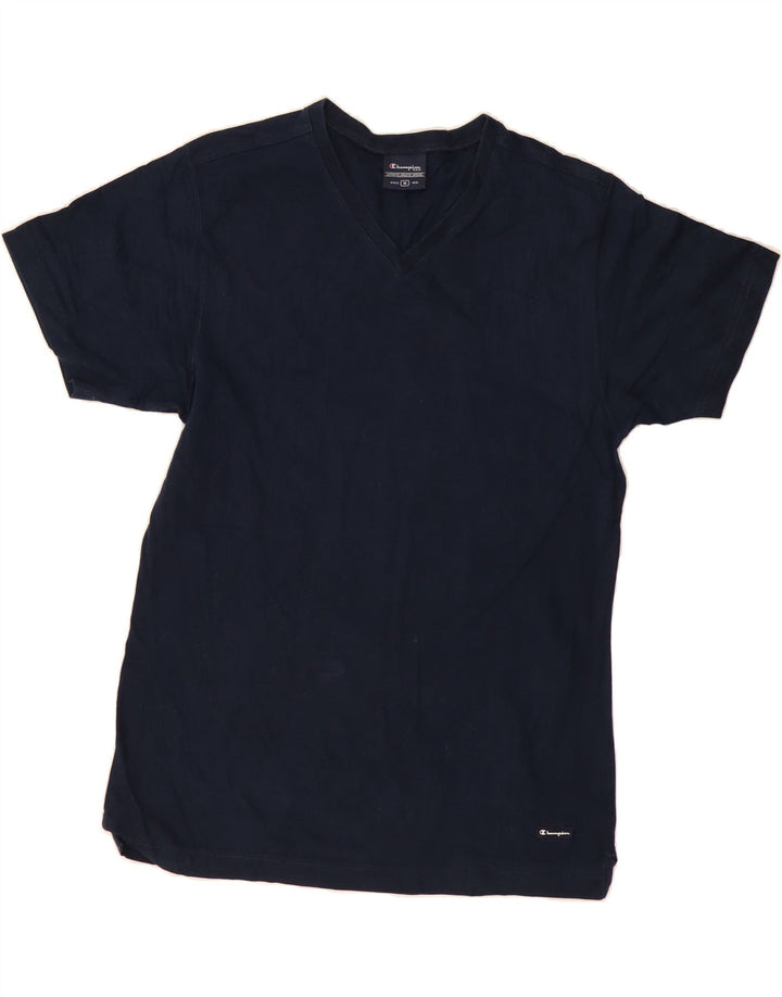 CHAMPION Womens T-Shirt Top UK 14 Medium Navy Blue Cotton Vintage Champion and Second-Hand Champion from Messina Hembry 