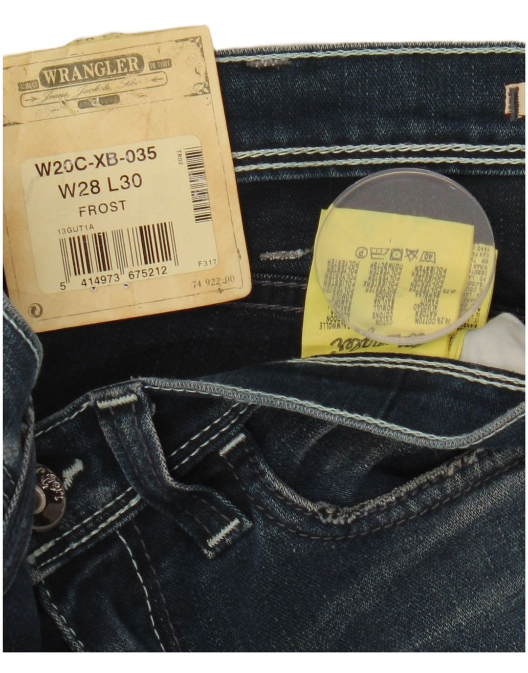 WRANGLER Womens Stokes Slim Jeans W28 L30 Navy Blue Cotton