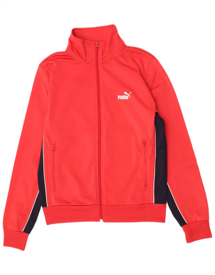 Puma Mens Tracksuit Top Jacket Medium Red Colourblock Polyester