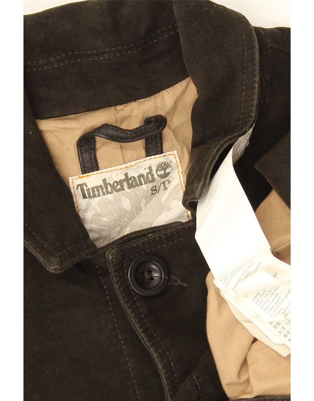 Timberland Mens Windbreaker Jacket UK 36 Small Khaki Cotton