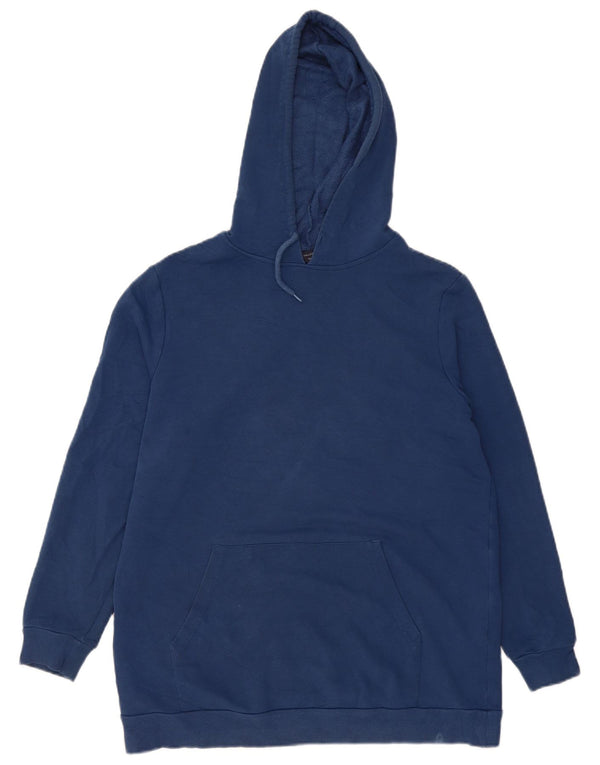 Marks & Spencer Womens Hoodie Jumper UK 14 Large Navy Blue Cotton