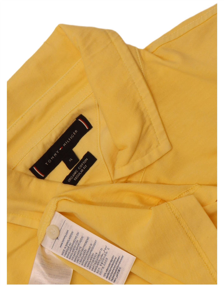 Tommy Hilfiger Mens Regular Fit Polo Shirt XL Yellow Cotton