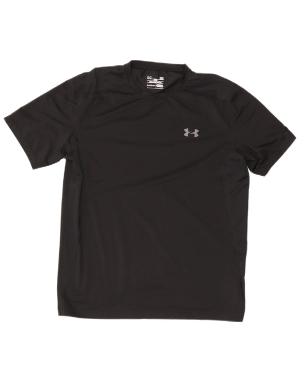 Under Armour Mens Heat Gear T-Shirt Top Large Black Polyester