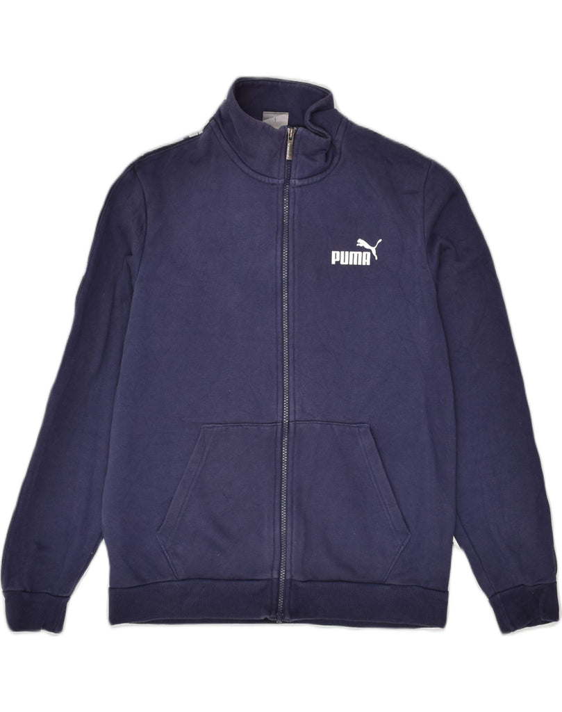 PUMA Mens Tracksuit Top Jacket Small Navy Blue Cotton | Vintage Puma | Thrift | Second-Hand Puma | Used Clothing | Messina Hembry 