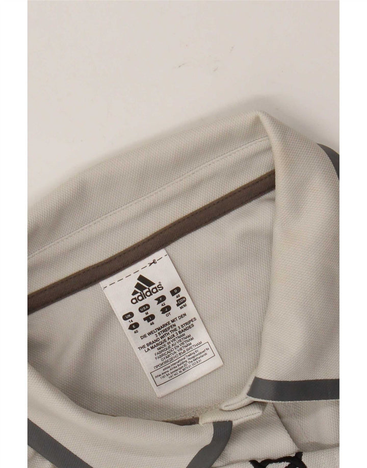 Adidas Womens Graphic Polo Shirt UK 14 Medium Grey Polyester