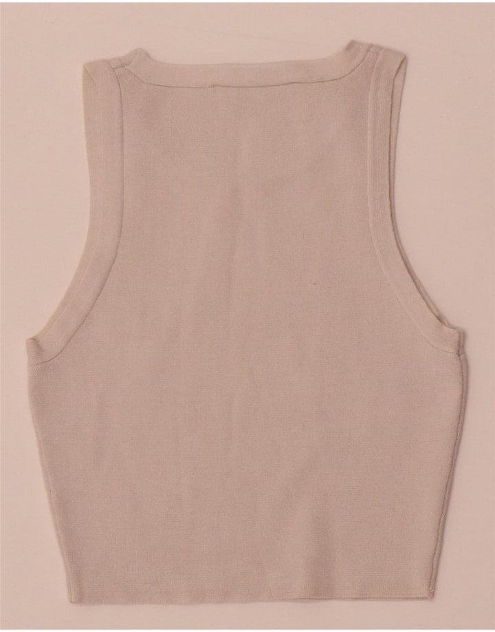 Zara Womens Crop Vest Top UK 4 XS White Viscose