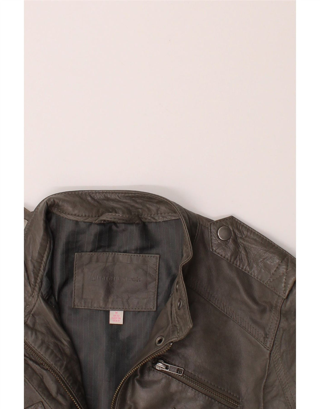 VINTAGE Womens Leather Jacket UK 12 Medium Grey Leather Vintage Vintage and Second-Hand Vintage from Messina Hembry 