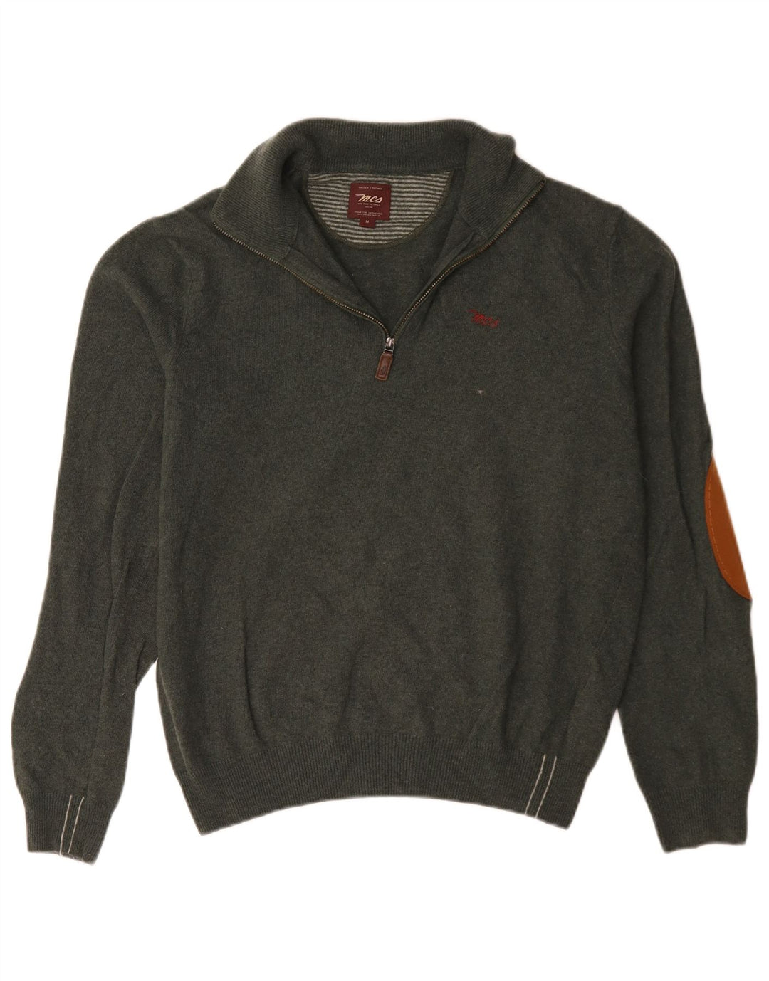 Marlboro Classics Mens Zip Neck Jumper Sweater Medium Green Wool