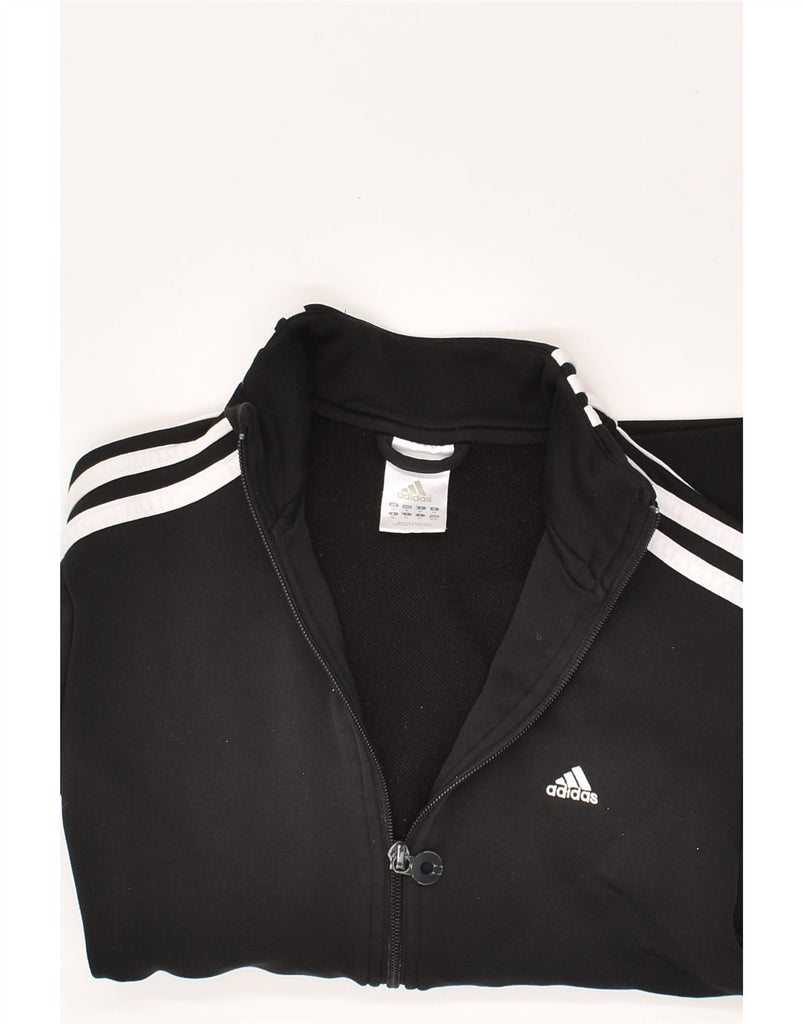 ADIDAS Womens Tracksuit Top Jacket UK 14 Medium Black Polyester | Vintage Adidas | Thrift | Second-Hand Adidas | Used Clothing | Messina Hembry 