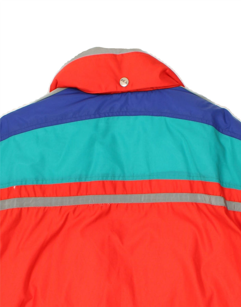 FILA Mens Hooded Ski Jacket IT 52 XL Red Colourblock Polyester | Vintage Fila | Thrift | Second-Hand Fila | Used Clothing | Messina Hembry 