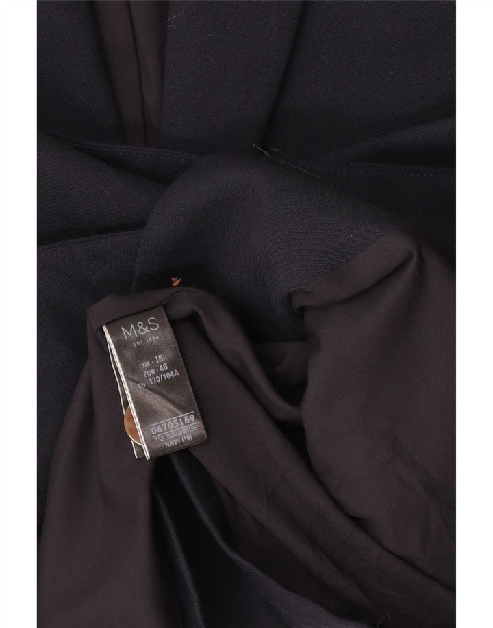 Marks & Spencer Womens 1 Button Oversized Blazer Jacket UK 18 XL Navy Blue