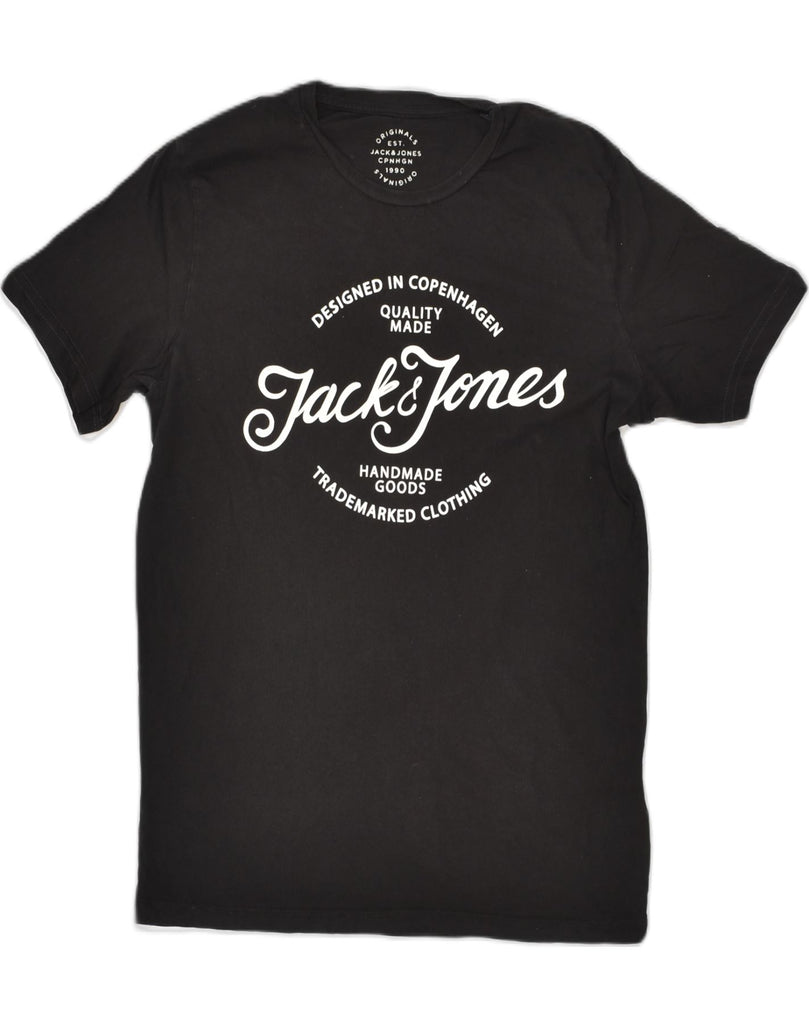 JACK & JONES Mens Slim Graphic T-Shirt Top Large Black Cotton | Vintage Jack & Jones | Thrift | Second-Hand Jack & Jones | Used Clothing | Messina Hembry 