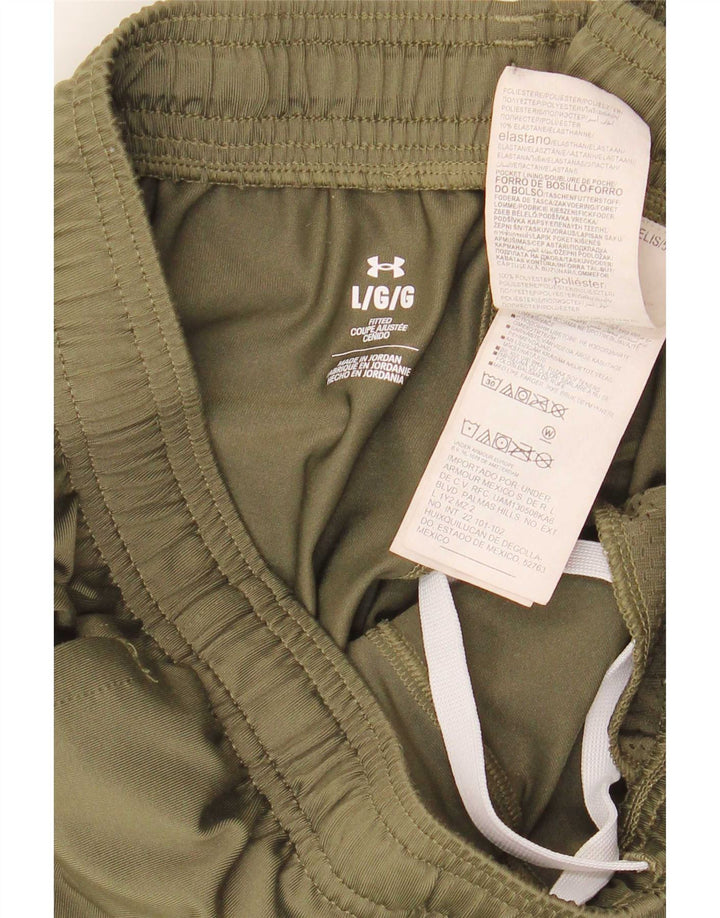 Under Armour Mens Tracksuit Trousers Large Khaki Polyester