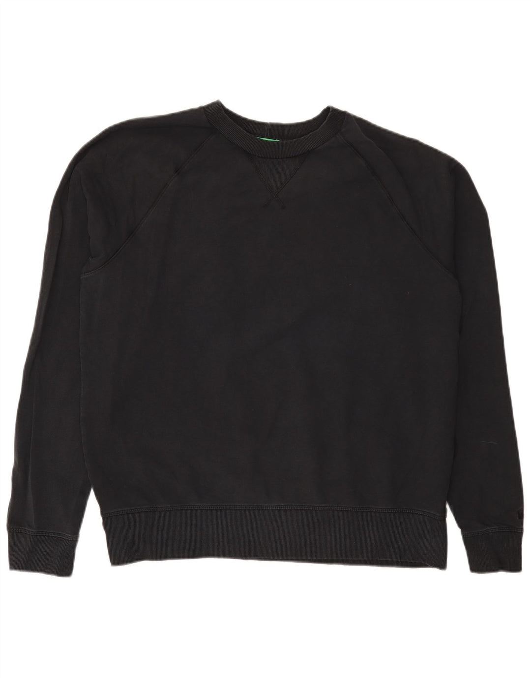 Benetton Mens Sweatshirt Jumper XL Black Cotton