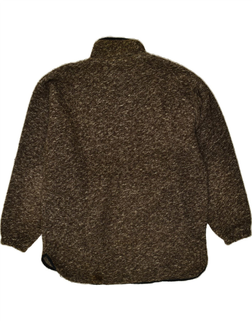 INVICTA Mens Zip Neck Jumper Sweater XL Brown Flecked Cotton | Vintage Invicta | Thrift | Second-Hand Invicta | Used Clothing | Messina Hembry 