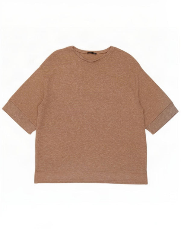 Zara Womens Oversized T-Shirt Top UK 10 Small Beige